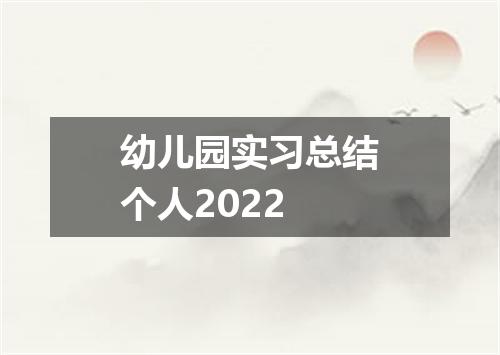幼儿园实习总结个人2022