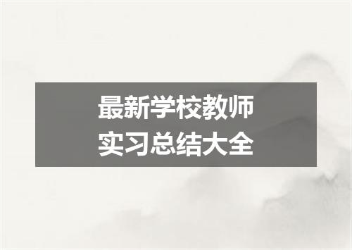 最新学校教师实习总结大全