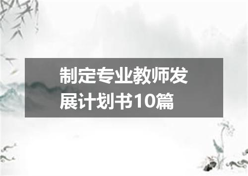 制定专业教师发展计划书10篇