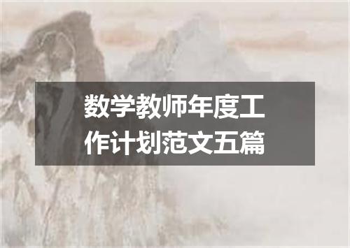 数学教师年度工作计划范文五篇