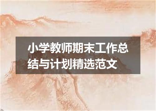 小学教师期末工作总结与计划精选范文