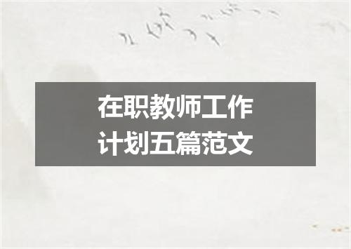 在职教师工作计划五篇范文
