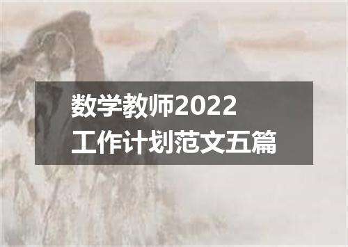 数学教师2022工作计划范文五篇