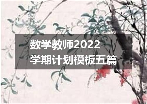 数学教师2022学期计划模板五篇