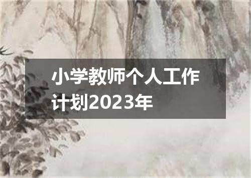小学教师个人工作计划2023年