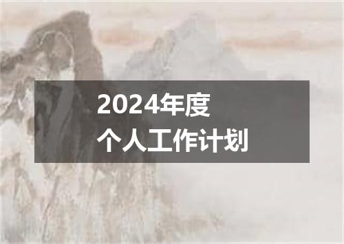2024年度个人工作计划