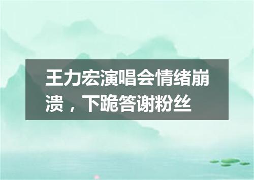 王力宏演唱会情绪崩溃，下跪答谢粉丝