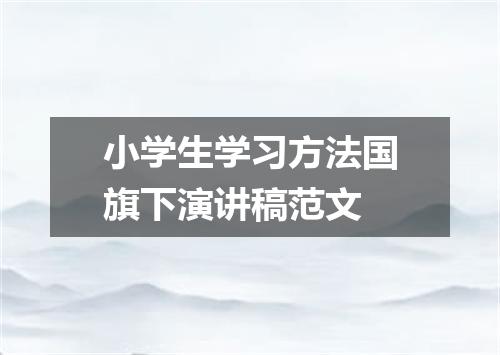 小学生学习方法国旗下演讲稿范文
