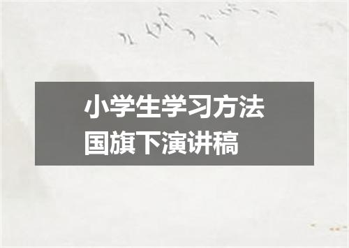 小学生学习方法国旗下演讲稿