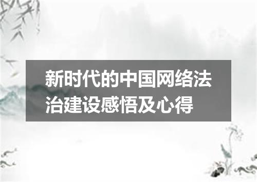 新时代的中国网络法治建设感悟及心得