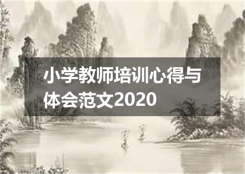 小学教师培训心得与体会范文2020