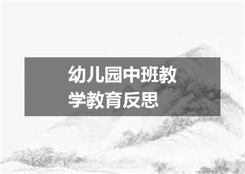 幼儿园中班教学教育反思
