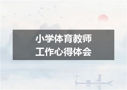 小学体育教师工作心得体会