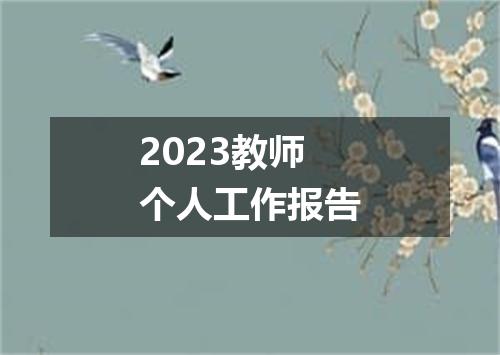 2023教师个人工作报告