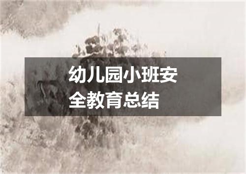 幼儿园小班安全教育总结