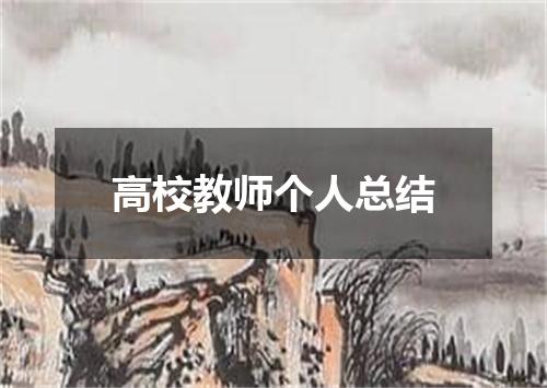 高校教师个人总结