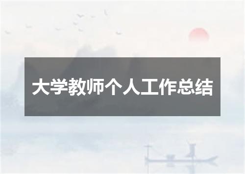 大学教师个人工作总结