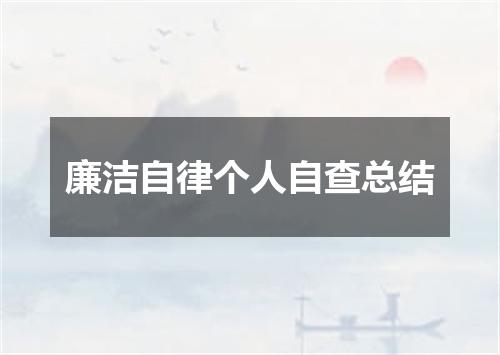 廉洁自律个人自查总结