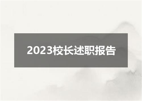 2023校长述职报告