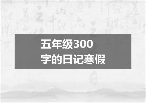 五年级300字的日记寒假