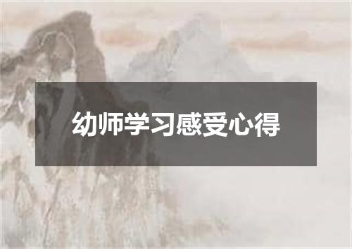 幼师学习感受心得