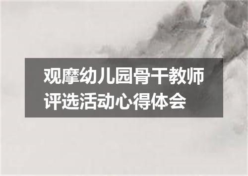 观摩幼儿园骨干教师评选活动心得体会