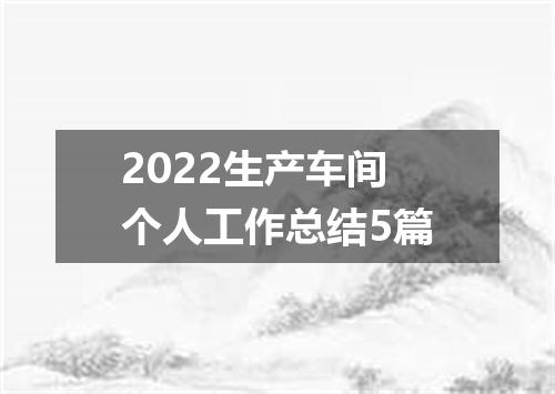 2022生产车间个人工作总结5篇