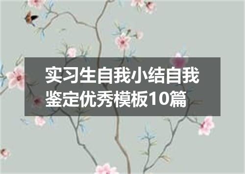 实习生自我小结自我鉴定优秀模板10篇