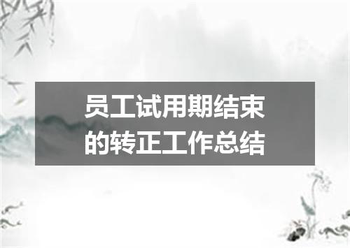 员工试用期结束的转正工作总结