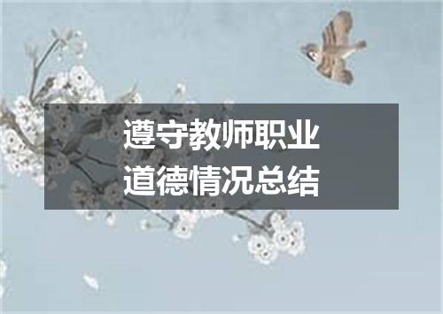 遵守教师职业道德情况总结
