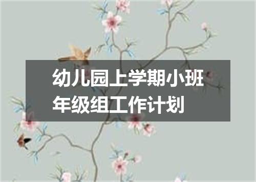 幼儿园上学期小班年级组工作计划