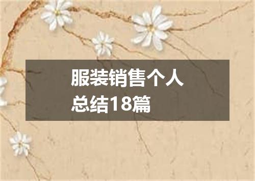 服装销售个人总结18篇