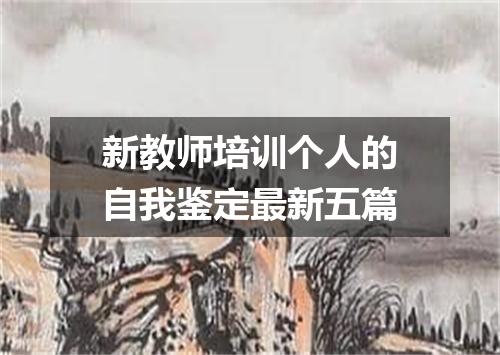 新教师培训个人的自我鉴定最新五篇