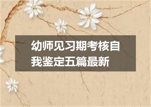 幼师见习期考核自我鉴定五篇最新