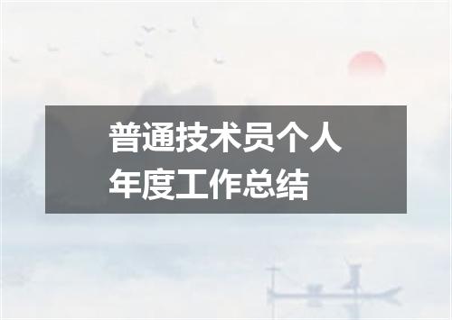 普通技术员个人年度工作总结