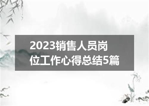 2023销售人员岗位工作心得总结5篇