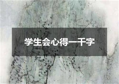 学生会心得一千字