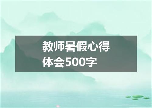 教师暑假心得体会500字