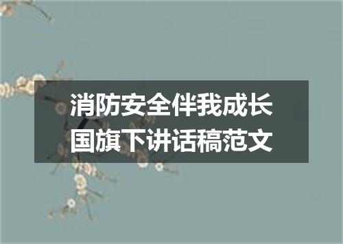 消防安全伴我成长国旗下讲话稿范文
