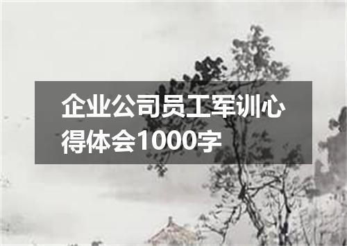 企业公司员工军训心得体会1000字