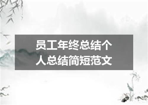 员工年终总结个人总结简短范文