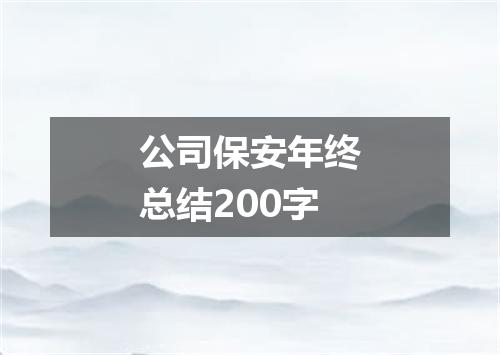 公司保安年终总结200字