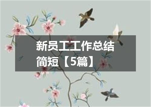 新员工工作总结简短【5篇】