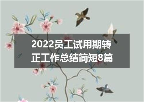2022员工试用期转正工作总结简短8篇