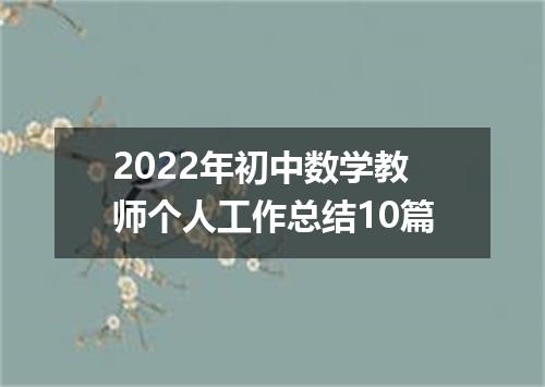 2022年初中数学教师个人工作总结10篇