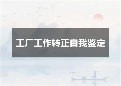 工厂工作转正自我鉴定