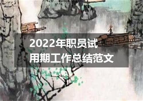 2022年职员试用期工作总结范文
