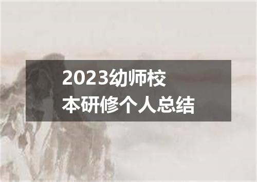 2023幼师校本研修个人总结
