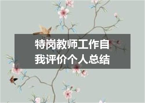 特岗教师工作自我评价个人总结
