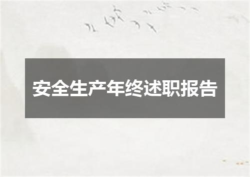 安全生产年终述职报告